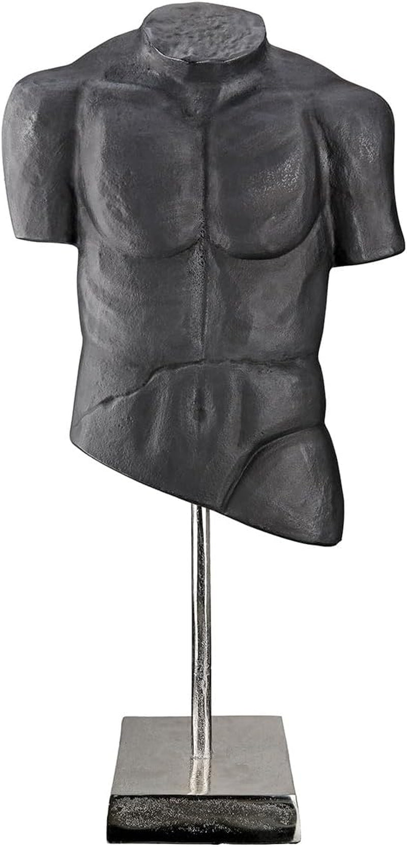 Casablanca große Dekoskulptur – runde Aluminium-Holzskulptur Farbe: Natursilber – Wohnzimmerdekoration Geburtstagsgeschenk Höhe 46 cm Statuetten und Skulpturen Naty Shop Anthrazit Höhe 55 cm