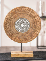 Casablanca große dekorative Skulptur – runde Skulptur aus Aluminiumholz, Farbe: natürliches Silber – Wohnzimmerdekoration, Geburtstagsgeschenk, Höhe 46 cm. Statuetten und Skulpturen, Naty Shop, natürliche Farben, Höhe 46 cm