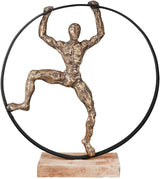 Casablanca große dekorative Skulptur – runde Aluminium-Holzskulptur, Farbe: natürliches Silber – Wohnzimmerdekoration, Geburtstagsgeschenk, Höhe 46 cm. Statuetten und Skulpturen Naty Shop Bronze Höhe 45 cm