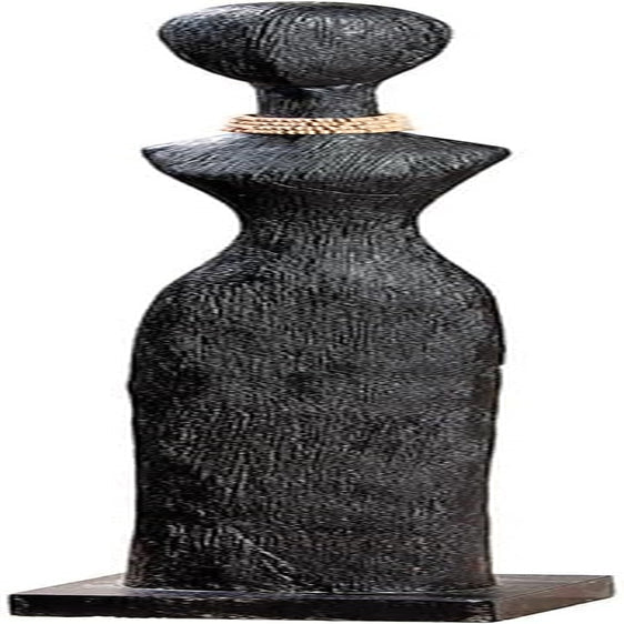 Casablanca große dekorative Skulptur – runde Skulptur aus Aluminiumholz, Farbe: natürliches Silber – Wohnzimmerdekoration, Geburtstagsgeschenk, Höhe 46 cm. Statuetten und Skulpturen, Naty Shop, Schwarz, Höhe 86 cm
