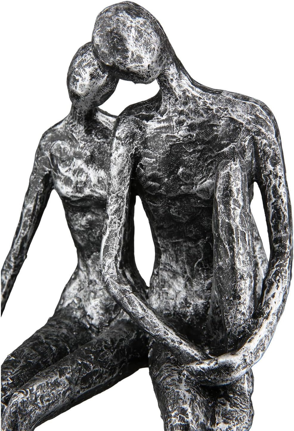 Casablanca Skulptur - Paar Dekofigur - Polyresin - Farbe: Antiksilber Höhe 25 cm Statuetten und Skulpturen Naty Shop