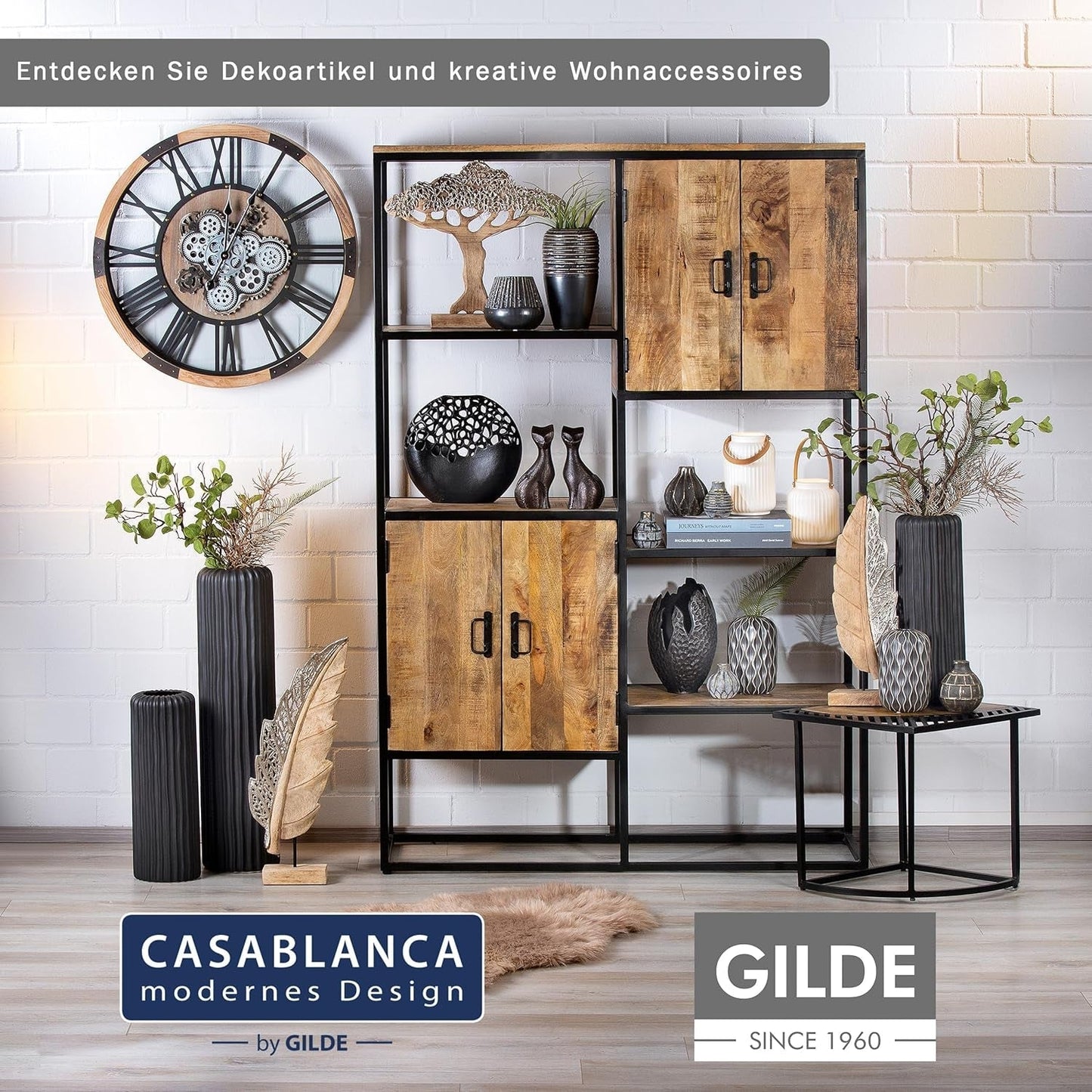Casablanca Skulptur - Paar Dekofigur - Polyresin - Farbe: Antiksilber Höhe 25 cm Statuetten und Skulpturen Naty Shop