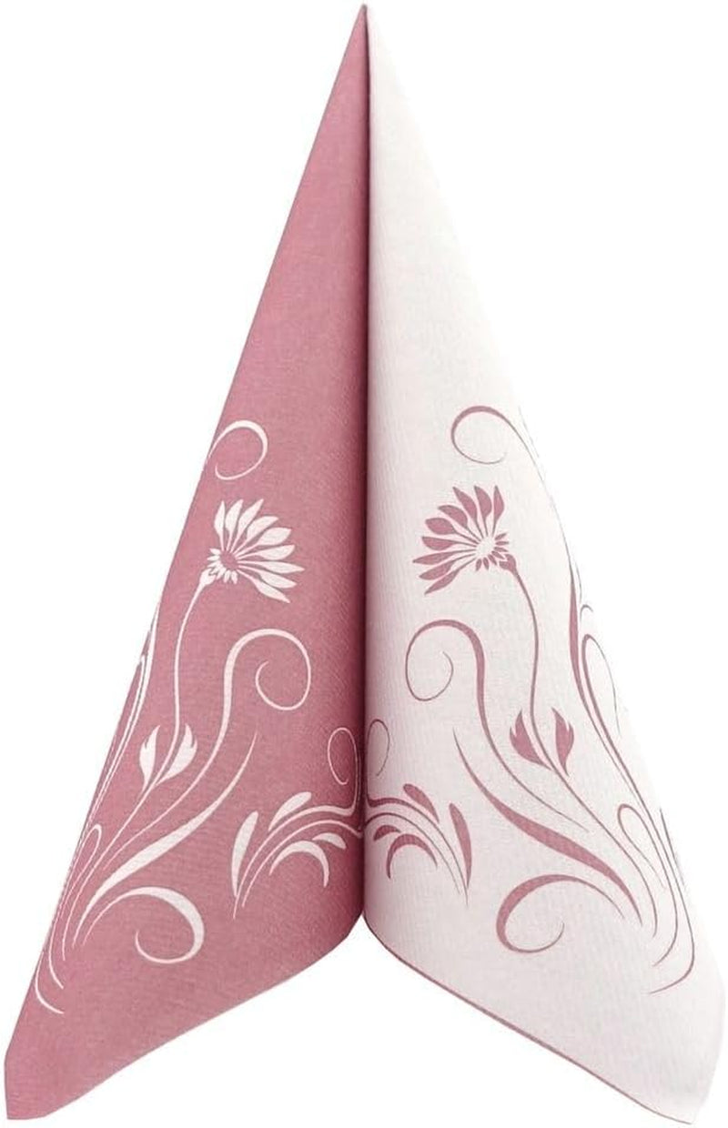 Appartina Elegantia 40x40 cm stoffähnliche Airlaid-Servietten, hochwertige Hochzeitsserviette, stoffähnliche Hochzeitsservietten, Einwegservietten für verschiedene Anlässe (Altrosa)