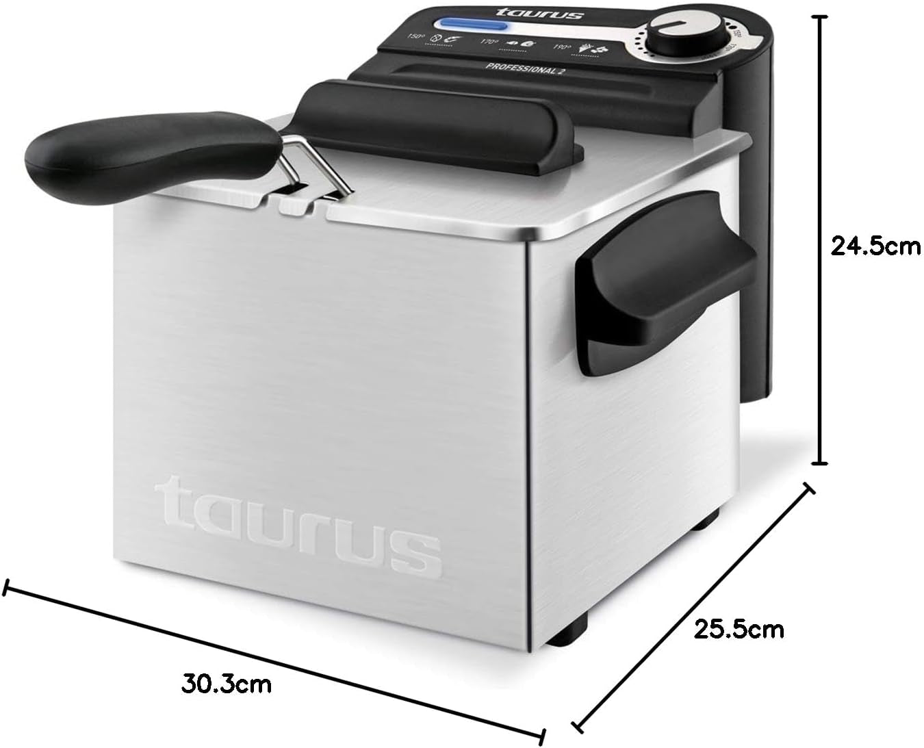 Taurus Professional 2 plus - Ölfritteuse, 2 Liter, 1700 W, 18/8 Edelstahl Haushaltsgeräte Naty Shop