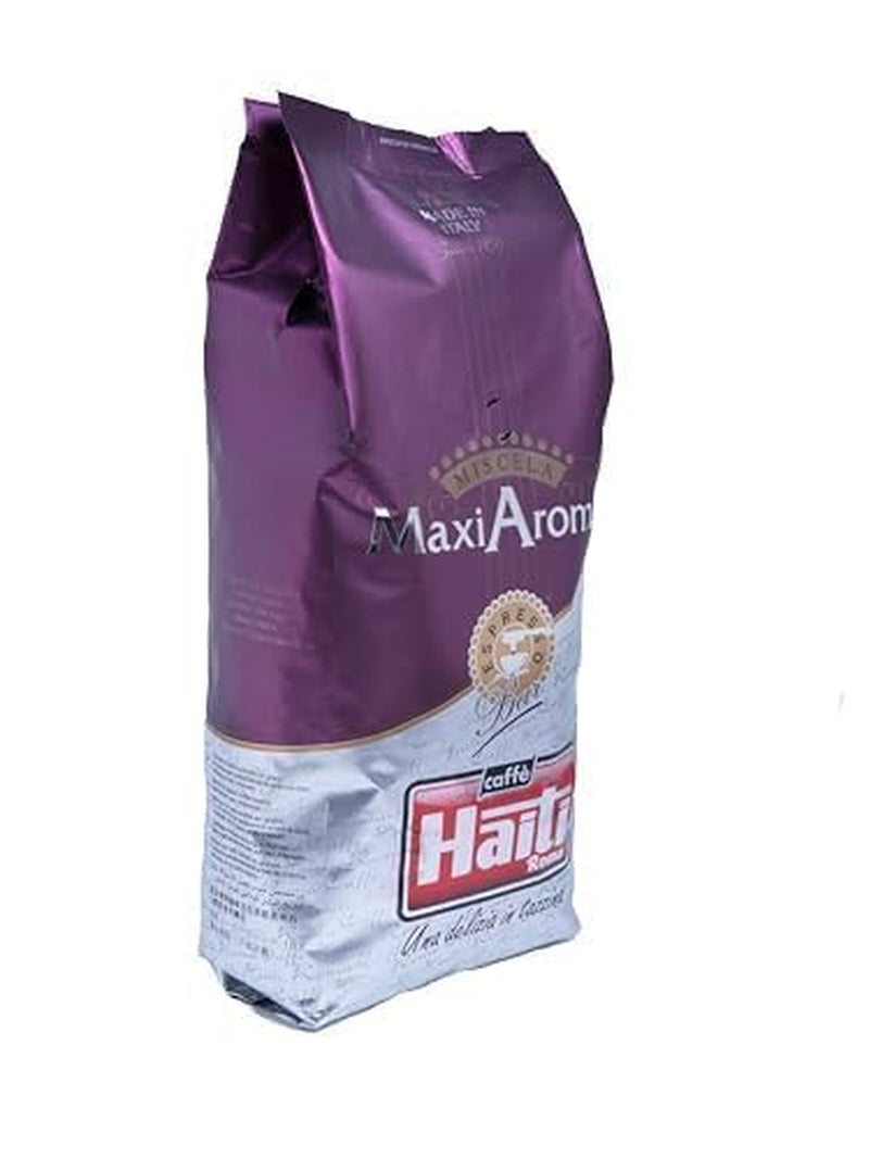 Caffè Haiti Roma Maxi Aroma Kaffee in der 1-kg-Packung. Ausgewogene Mischung, handwerklich geröstet, hergestellt in Italien.