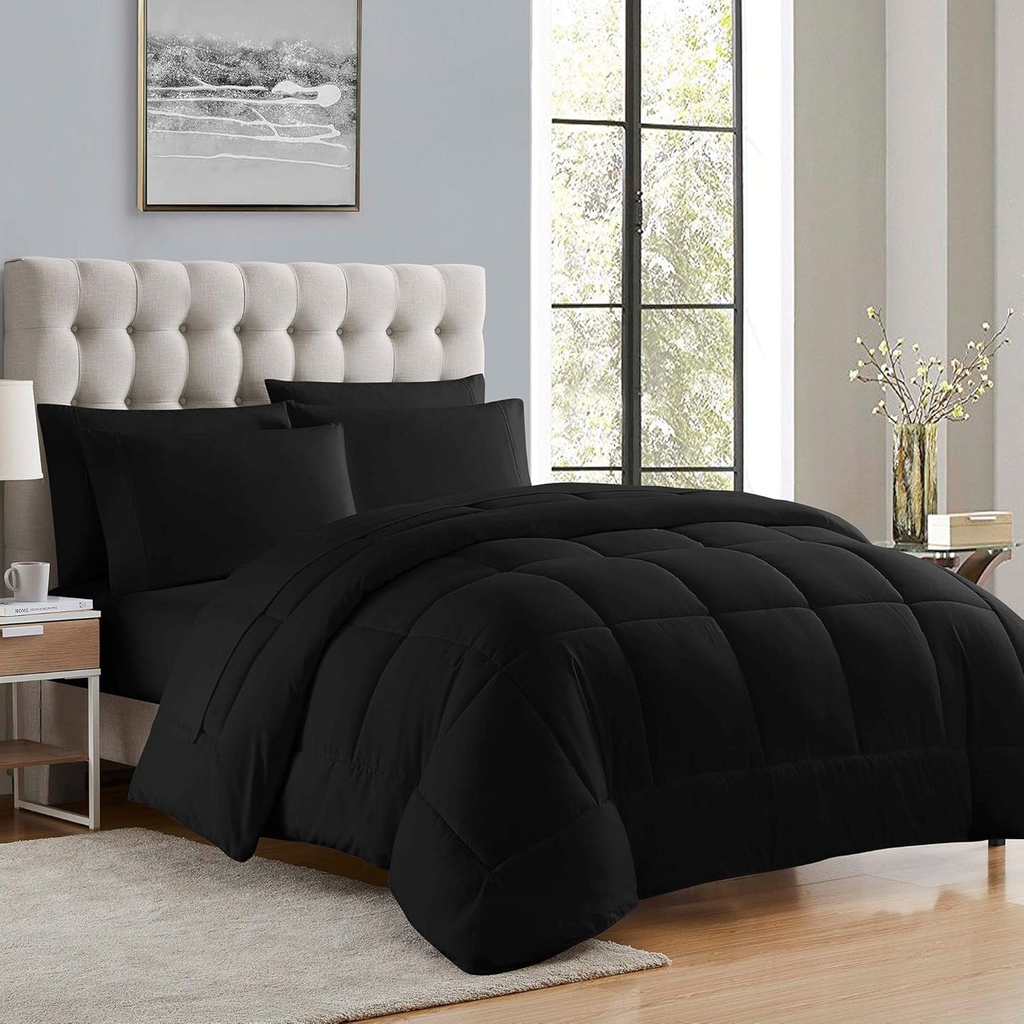 Sweet Home Collection Alternative Bettdecke für alle Jahreszeiten, warm, luxuriös, Plüsch, Loft, Mikrofaser, Füllung, Bettwäsche, voll, hellrot, King-Size-Bett Naty Shop Bettdecken und Bettdecken Black Twin