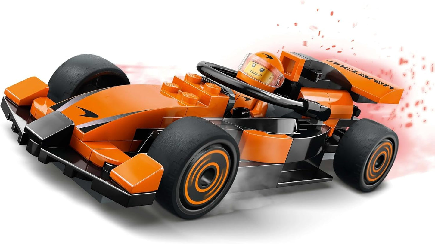 LEGO City F1 Racer mit McLaren-Rennwagen – Formel-1-Spielzeugmodell mit Rennwagen und Minifigur – kleines Geschenk für Jungen und Mädchen ab 6 Jahren oder Motorsportfans 60442 Bausätze Besuchen Sie den LEGO-Store