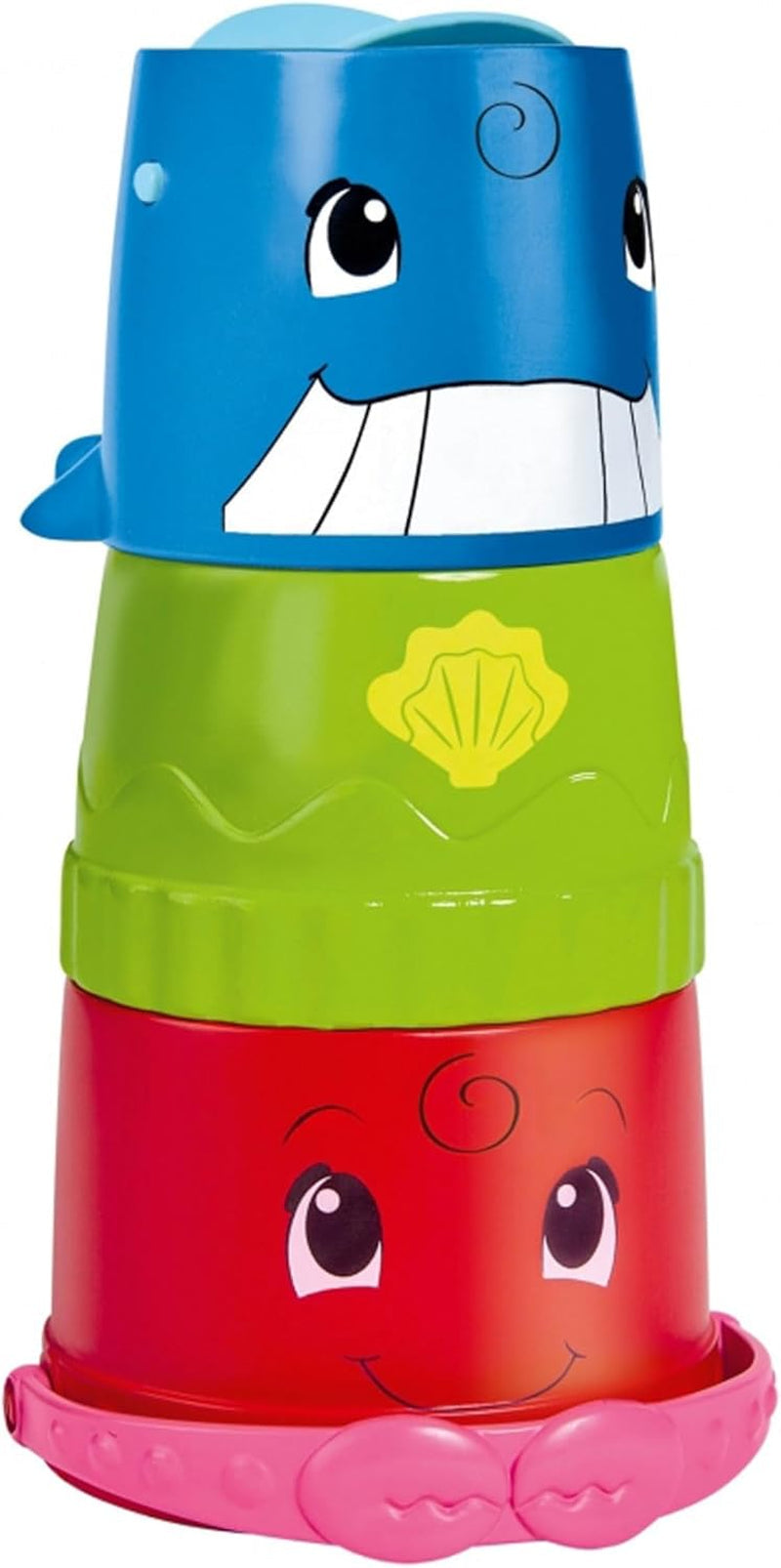 Simba 104010183 – ABC-Eimer mit stapelbarem Glas, Eimer und farbiges Glas mit Bachlauf und Wasserrad, 3 Stück, 23 cm, ab 12 Monaten Babyspielzeug Naty Shop Standardtitel