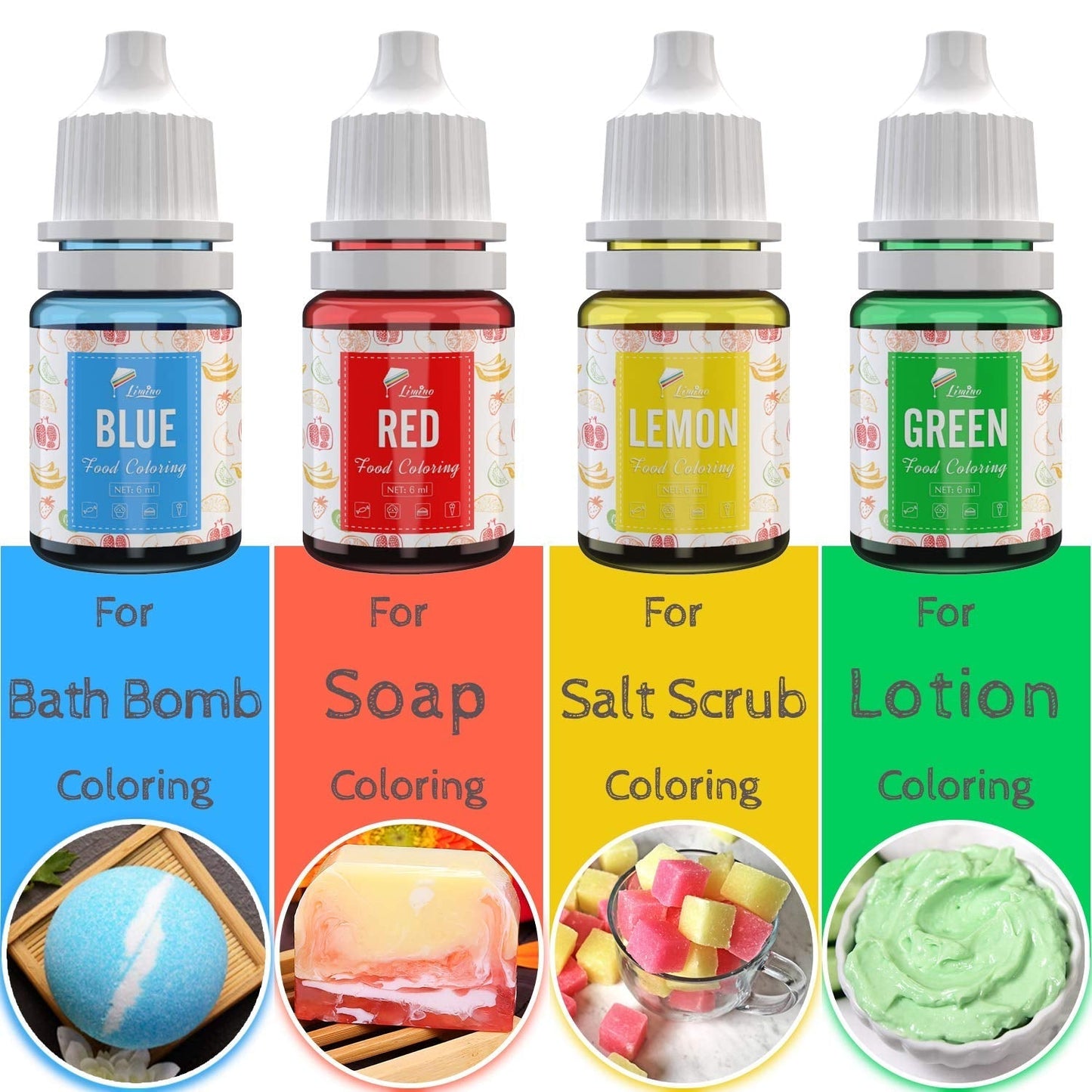 Lebensmittelfarbe in 12 Farben – flüssige Lebensmittelfarbe zum Backen von Kuchen, Keksen, Makronen, Fondant – lebendige Lebensmittelfarbe zum Dekorieren und Kochen, Airbrushen, DIY-Seifen – je 6 ml