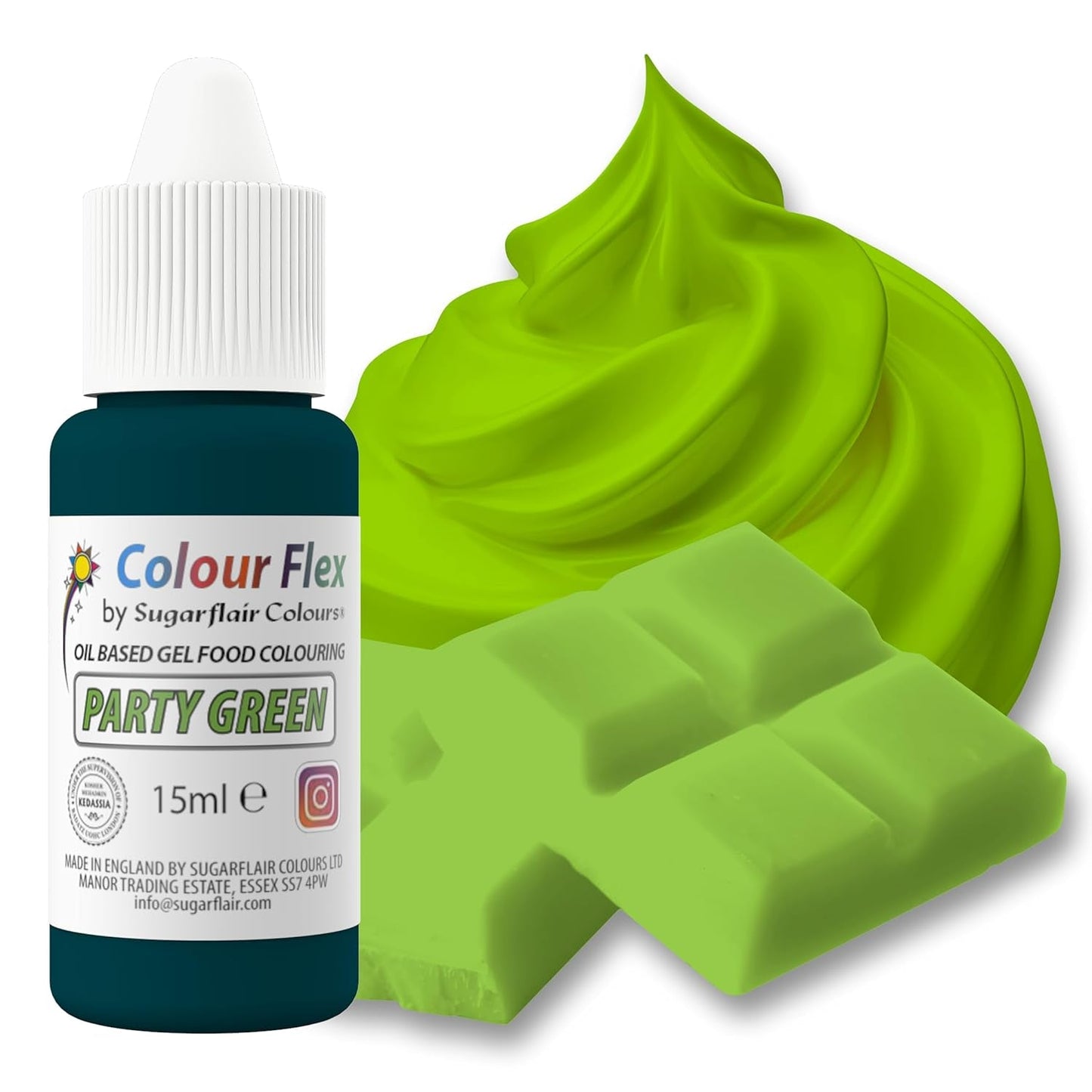 Sugarflair Colourflex Lebensmittelfarbe auf Ölbasis, Königsblau, hochkonzentrierte flüssige Lebensmittelfarbe, Lebensmittelfarbe für Buttercreme, Schokolade, Teig, Fondant, Zuckerguss und mehr – 15 ml