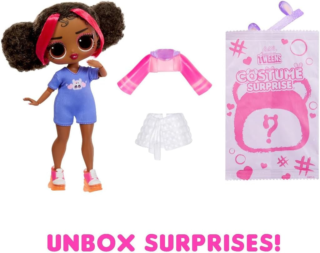 LOL Überraschung! Kostüm für Jugendliche, Überraschungsreifen, niedliche Modepuppe mit aufblasbarem Lila-Panda-Kostüm und viele Überraschungen, darunter tolle Mode und Accessoires – ideal für Kinder ab 4 Jahren