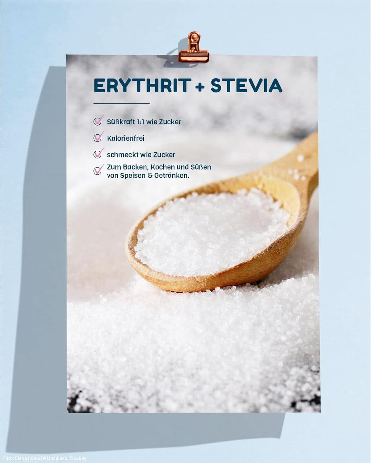 OHNE ZUCKER, Erythrit + Stevia Natürlicher Zuckerersatz ohne Kalorien 1:1 Süße im Vergleich zu Zucker, ohne Geschmack, 4,5 kg Süßstoffe Naty Shop