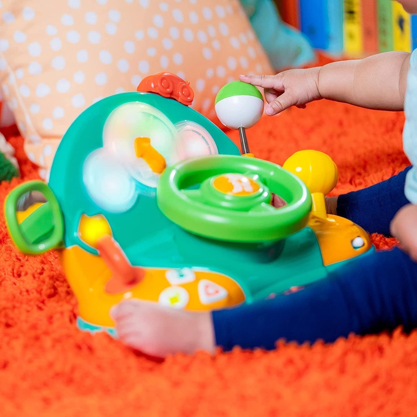 Bright Starts, Spielzeuglenkrad, Lights & Colors Driver, mit Musik, Autogeräuschen, Blinkern, Schalthebel und mehr Bebe Naty Shop Toys
