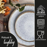 Moritz & Moritz BLOSSOM Porzellan-Geschirrset für 6 Personen, 18-teilig – Modernes Geschirr mit verspieltem Design – Pflegeleichtes Kaffeeservice mit Tellern und Schüsseln – Kombiservice