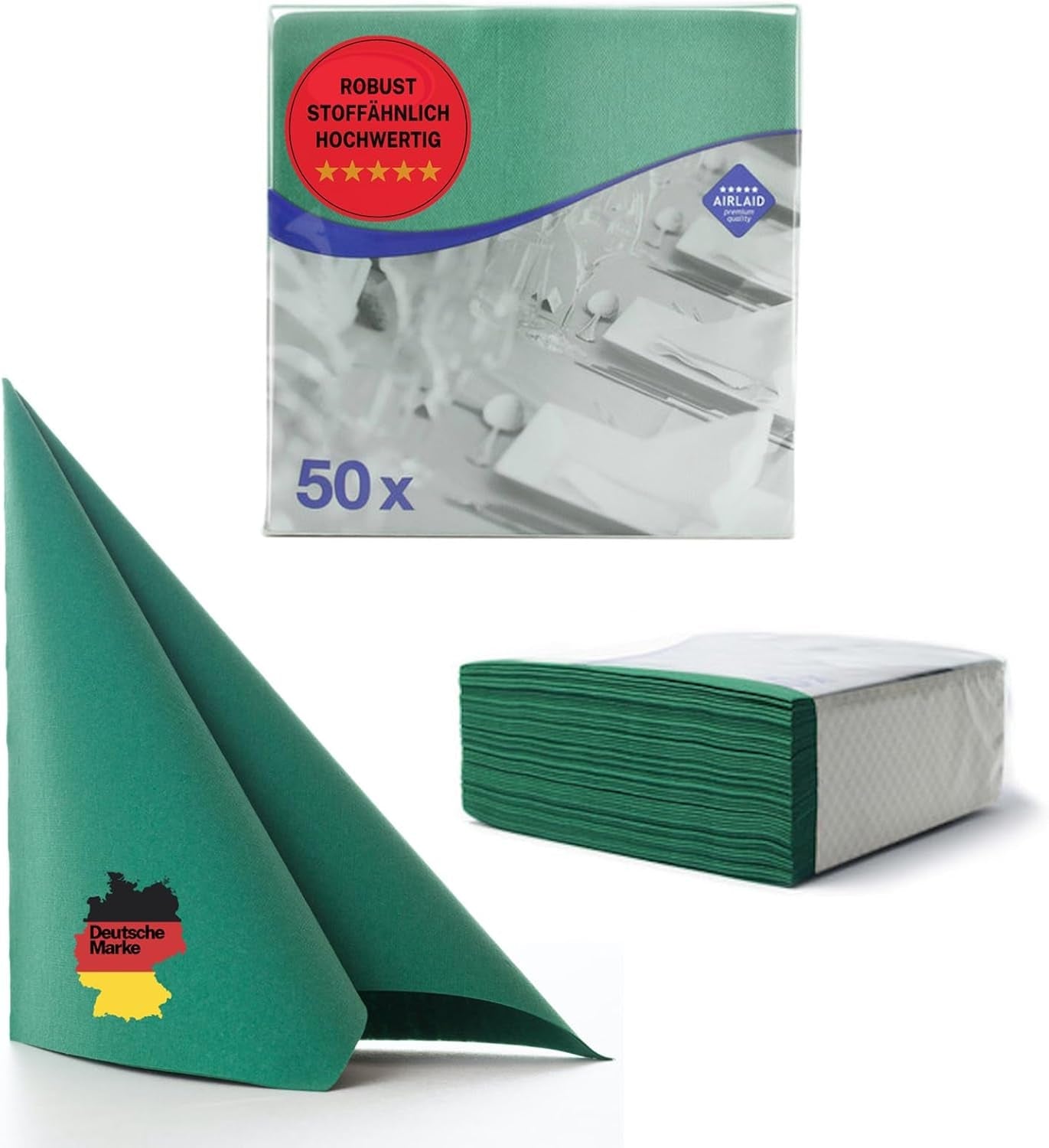 50 Aroba Airlaid Servietten Textiloptik 19 FARBEN 40X40 cm 1/4 Falz Hochwertige Textiloptik Hochzeitsservietten für Jubiläen Hotel Gastronomie Feiertage Weihnachten Hochzeit Rosa