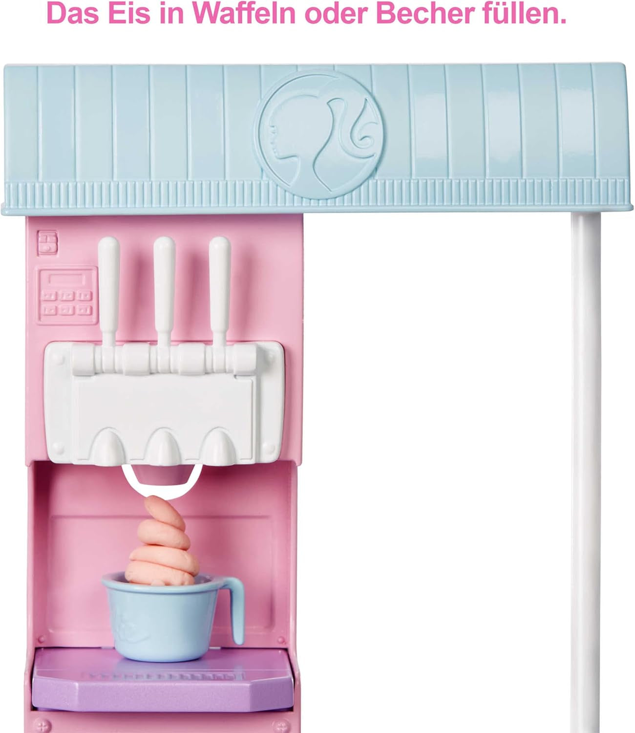 Barbie-Serie „You Can Be Anything“, Eisdiele, 1 Barbie-Puppe mit blonden Haaren, Eismaschine, Barbie Play-Doh, Backzubehör, Kindergeschenk, Spielzeug ab 3 Jahren, HCN46