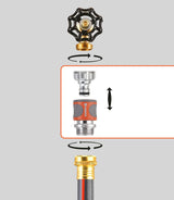 Gardena 39042-M Metall-Schnellkupplungs-Starterset für Gartenschläuche, Schnellkupplungen und Zubehör in Sekundenschnelle, 4-teilig, inklusive auslaufsicherer Adapter für Stecker und Steckdose