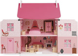 Janod - Mademoiselle Puppenhaus aus Holz, 3 Etagen und 11 Zubehörteile, Spielzeugnachbildung, fördert die Fantasie, ab 3 Jahren, J06581, Pink Naty Shop Dollhouses