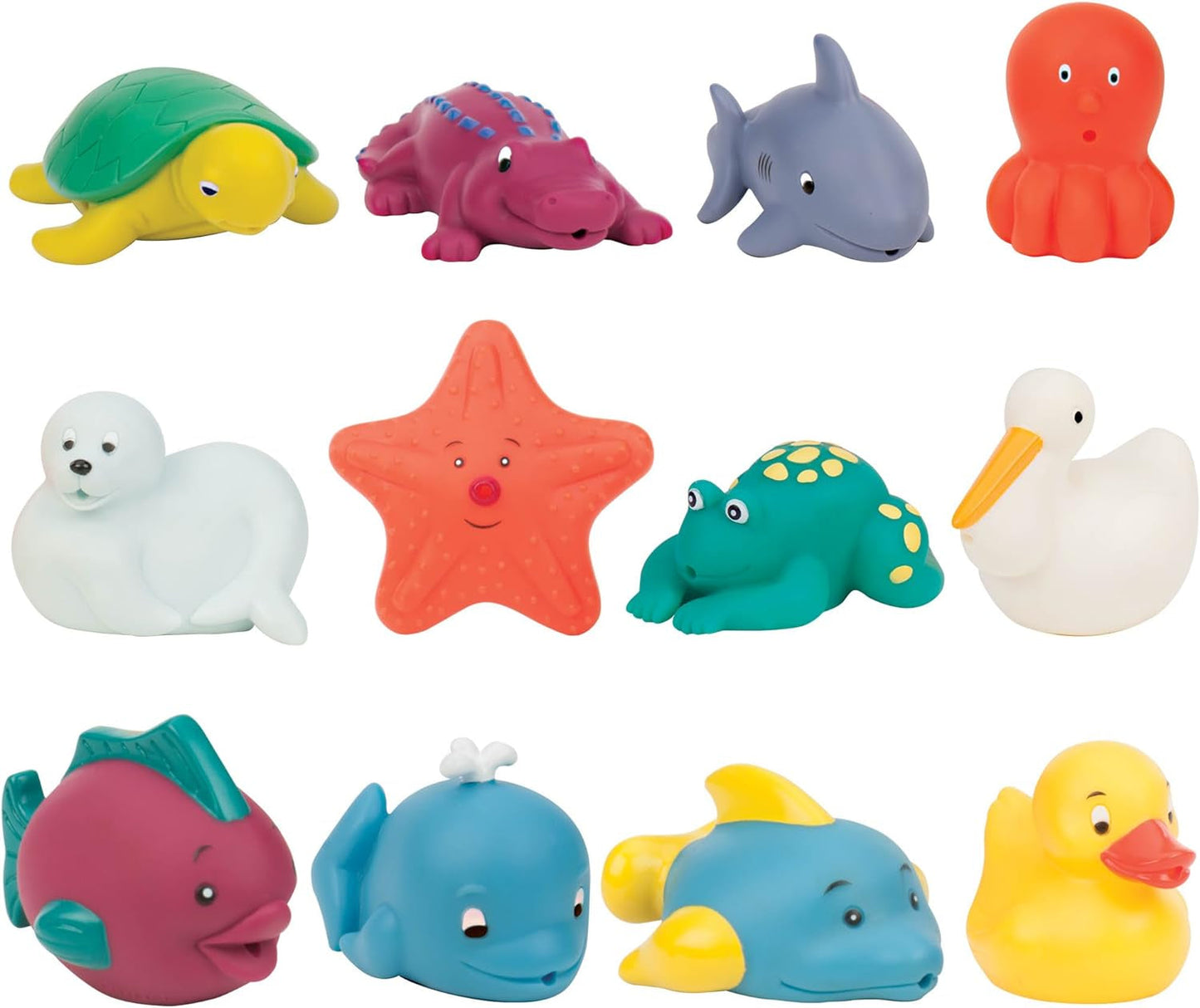 Battat 12-teiliges Badespielzeug Baby-Badespielzeug Wassertiere – Badefreunde für Babys ab 10 Monaten – Badespielzeug Ente und mehr Bebe Toys Naty Shop