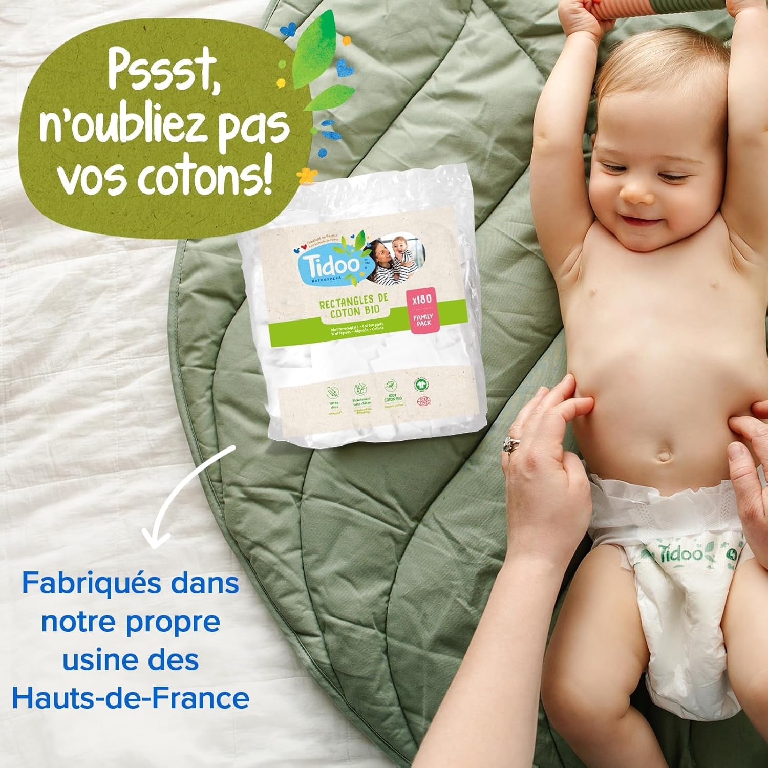 - Ökologische Diadeln, Größe 2 (3-6 kg) – natürlicher Ursprung, ohne Schadstoffe – 12 Stunden trocken, extrem saugfähig – Hermestellung in Frankreich – 150 Einwegdiadeln – Packung 1 Monat