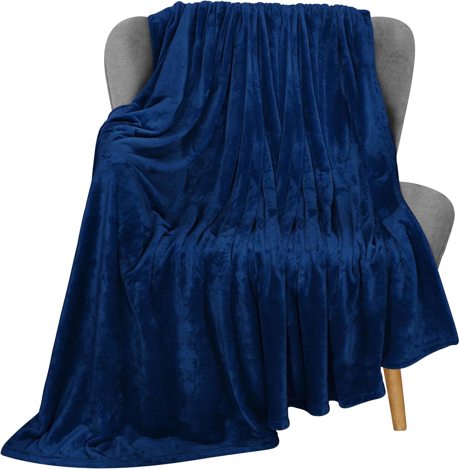 Utopia Bedding Kuschelige Fleecedecke [228 x 228 cm, grau], weiche, leichte, warme und flauschige Decke, bequeme und atmungsaktive Decke für Bett, Sofa, Couch, Betten und Decken. Besuche den Utopia Bedding-Store, Marineblau, 152 x 127 cm