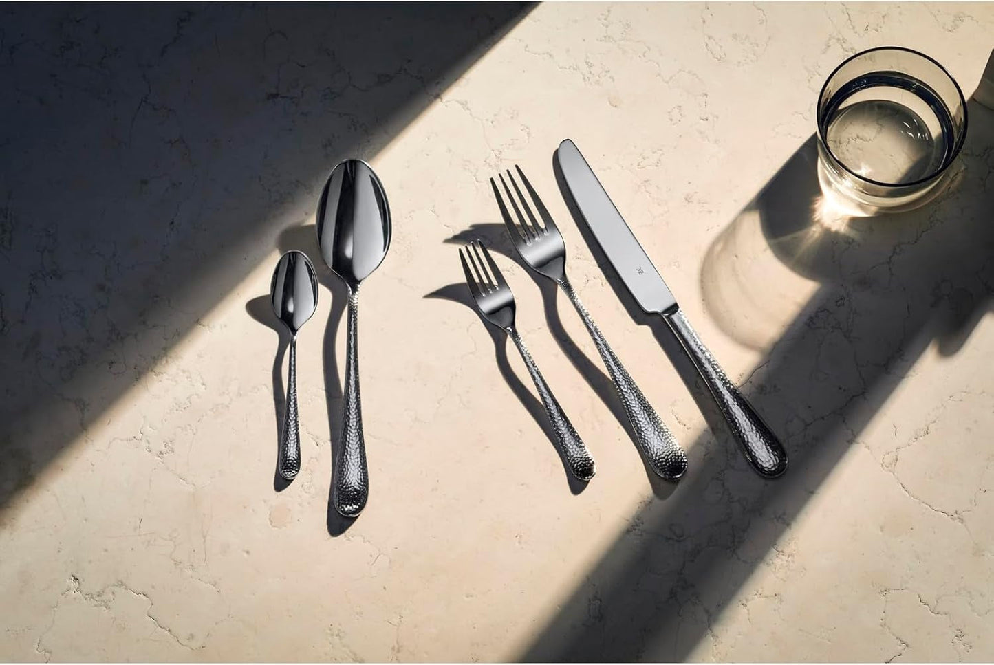 WMF Sitello Besteckset für 6 Personen, Cromargan, Besteckset 30-teilig, Monobloc-Messer Kitchen Naty Shop