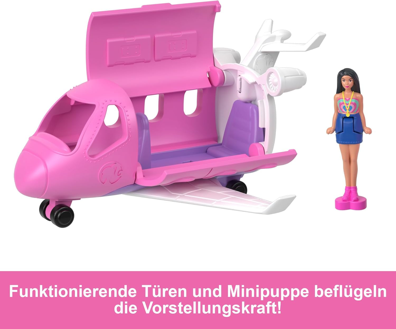 Mini BarbieLand Barbie-Puppen- und Spielzeugfahrzeug-Sets, 1,5-Zoll-Puppe und kultiges Überraschungsspielzeugfahrzeug mit Farbwechsel, HYF40