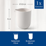Villeroy & Boch – Afina Milchbecher 170 ml, weiß, spülmaschinenfest, mikrowellengeeignet, Milchkaraffe, Kaffeezubehör, Keramikkanne, Untertasse, Geschirr, Premium-Porzellan