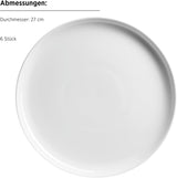 MÄSER, Serie Navina, Geschirrset für 6 Personen, weißes Porzellangeschirr, zeitlos, Porzellan, weiß