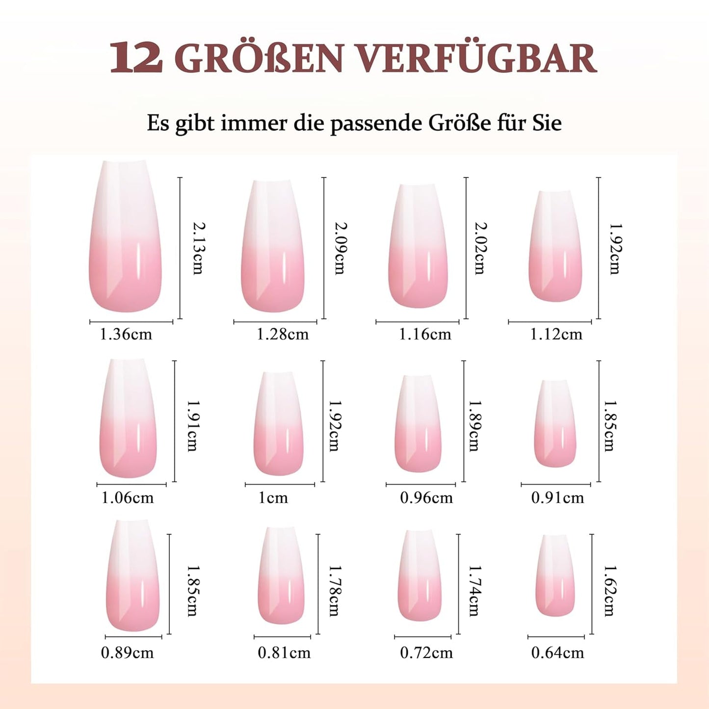 Ballerina-Kunstnägel-Set – 240-teiliges zartes Flieder-Rosa-Kunstnägel-Set, vollflächiger Kleber auf Kunstnägeln, Set mit künstlichen Nagelspitzen für Maniküre und Nagelkunst für Frauen und Mädchen (Lavendelrosa)