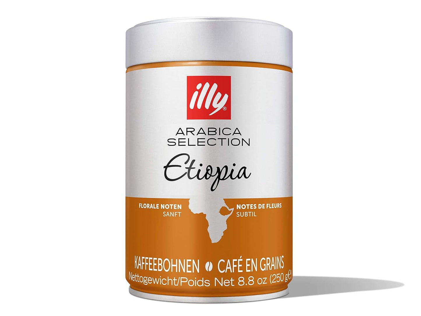 Illy-Kaffee, Espressobohnen aus der Arabica-Auswahl aus Äthiopien – Packung mit 2 Dosen à 250 g