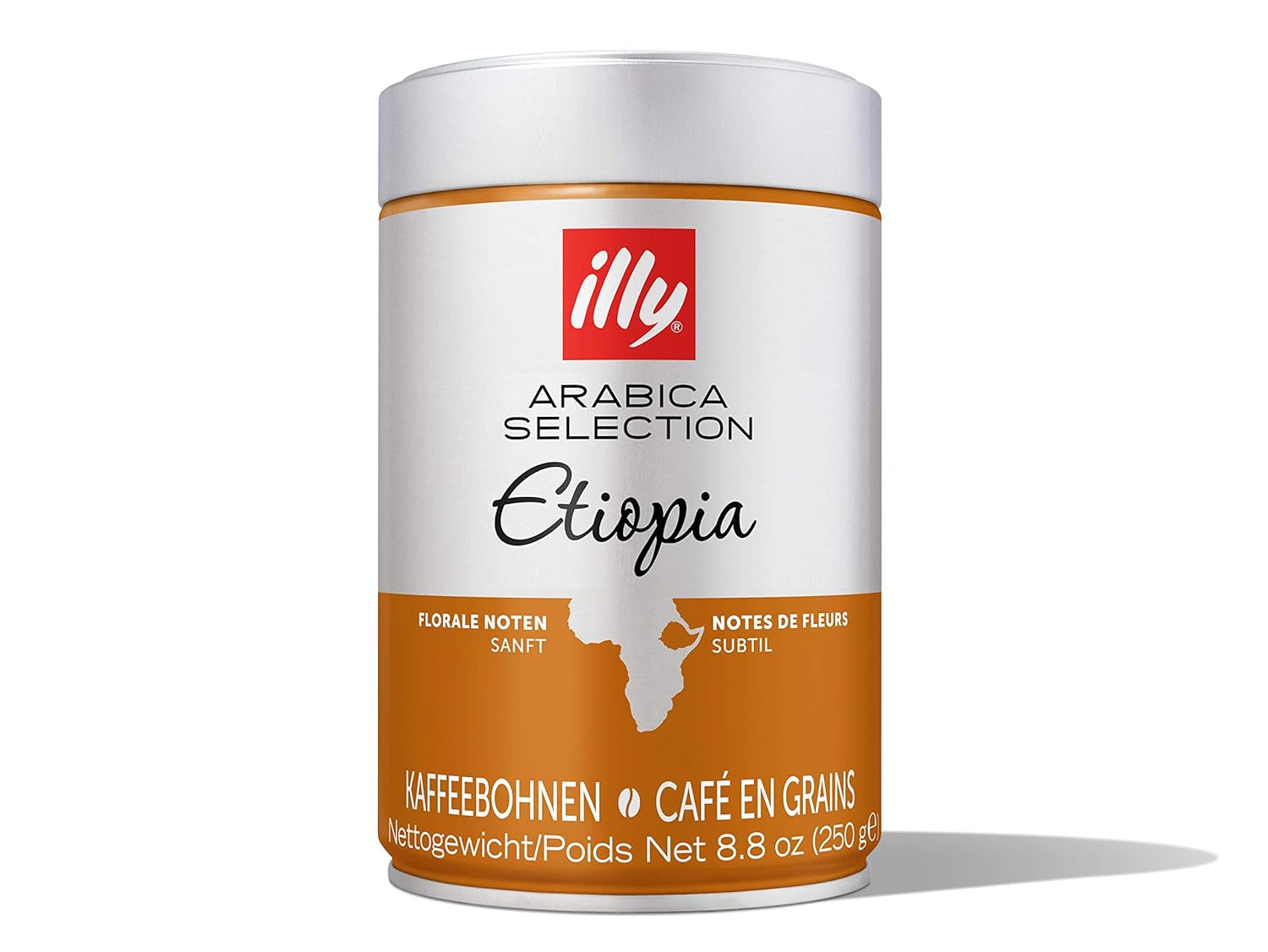 Illy-Kaffee, Espressobohnen aus der Arabica-Auswahl aus Äthiopien – Packung mit 2 Dosen à 250 g