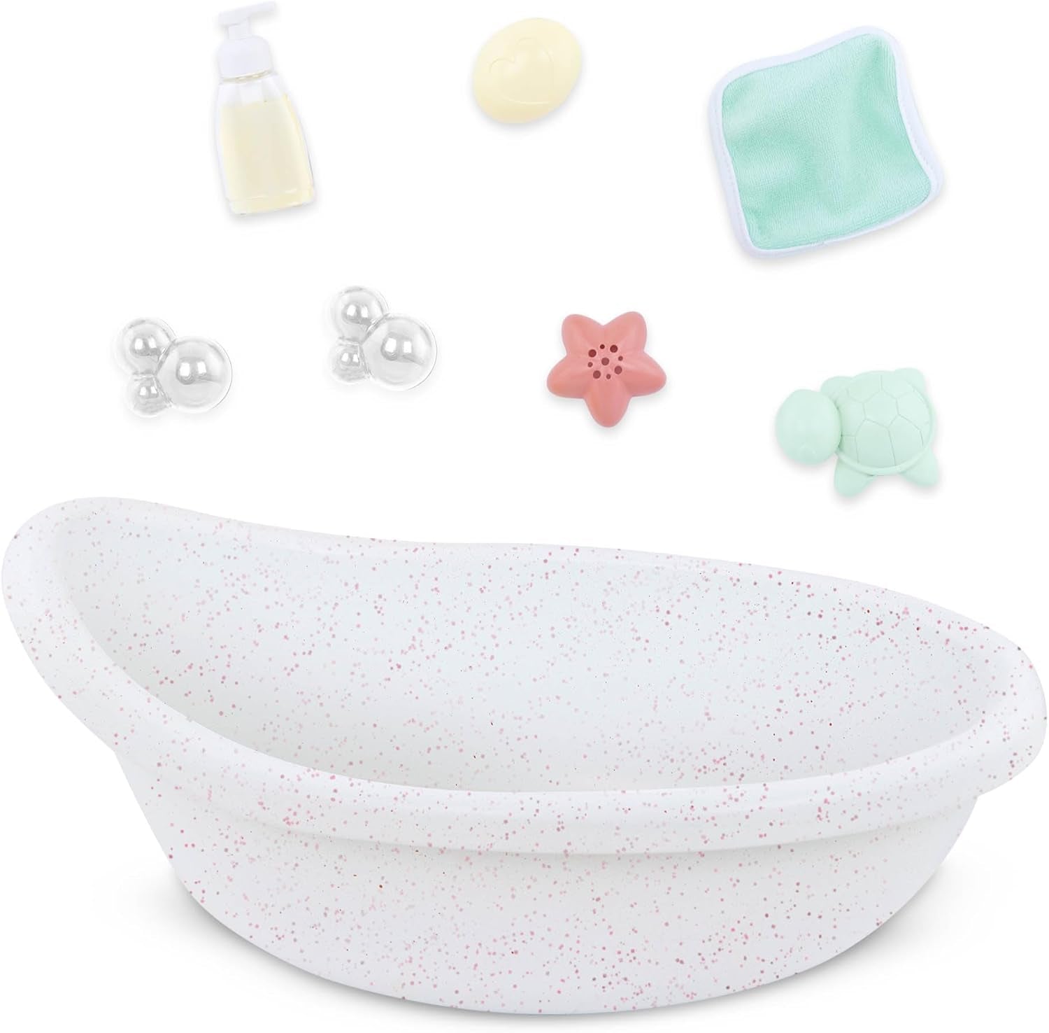 LullaBy – Puppenbadewanne – Badeset – Badespielzeug – Puppenzubehör – Realistisches Wasserspiel – Kinder ab 2 Jahren