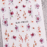 JMEOWIO Nagelsticker Blume 10 Blatt Nail Art Sticker Selbstklebend Nagelaufkleber Frühling Sommer Floral Dekoration Nageldesign Zubehör