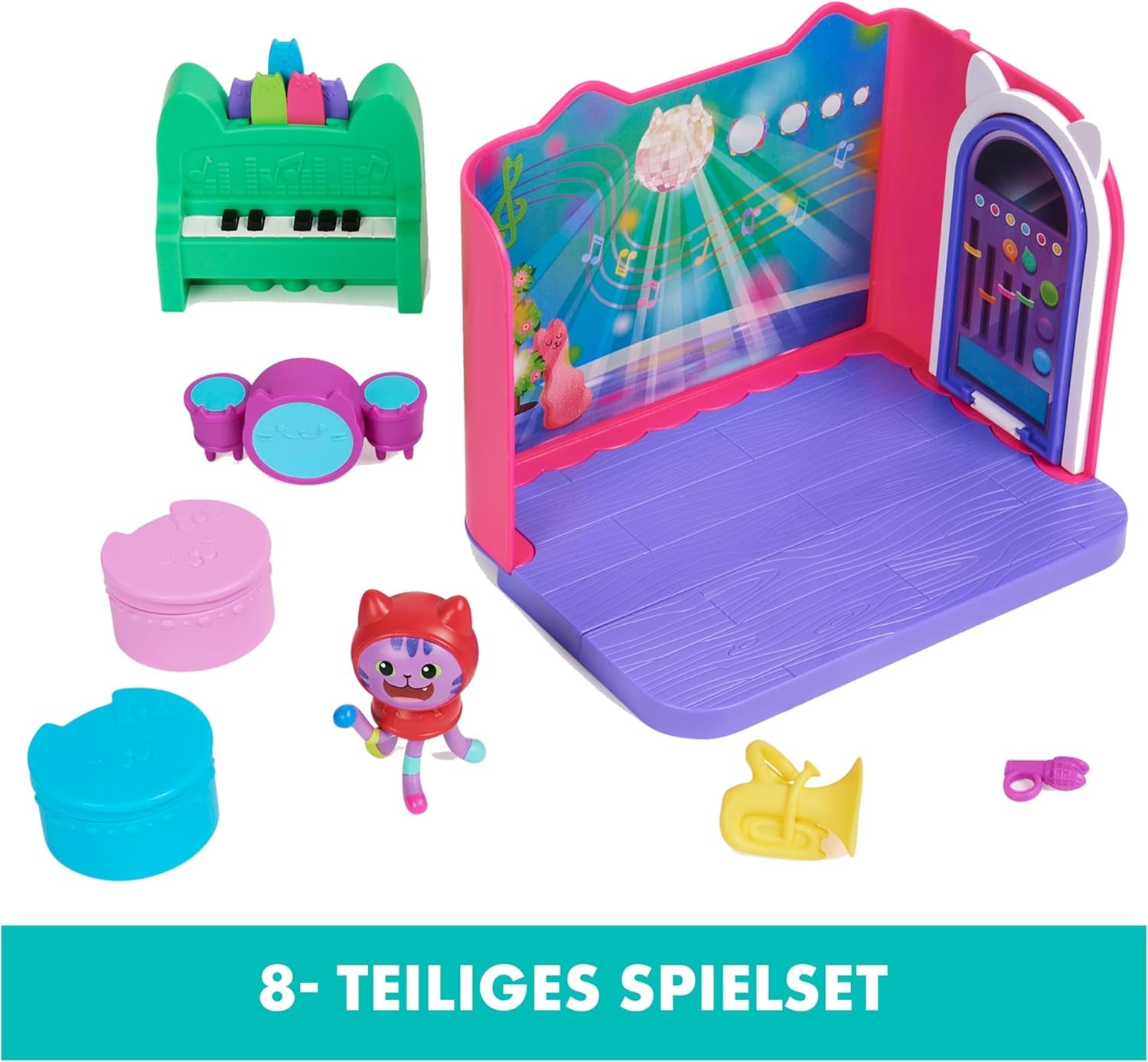 Gabby Dollhouse Deluxe Room Groovy Music Room und Deluxe Room Sweet Dreams Fluffy Cat Schlafzimmer