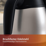 PHILIPS Café Gaia Filter-Espressomaschine – Edelstahl-Thermoskaraffe, Anti-Tropf-System, intensives Aroma, automatische Abschaltung, 1300 ml, Schwarz (HD7546/20)