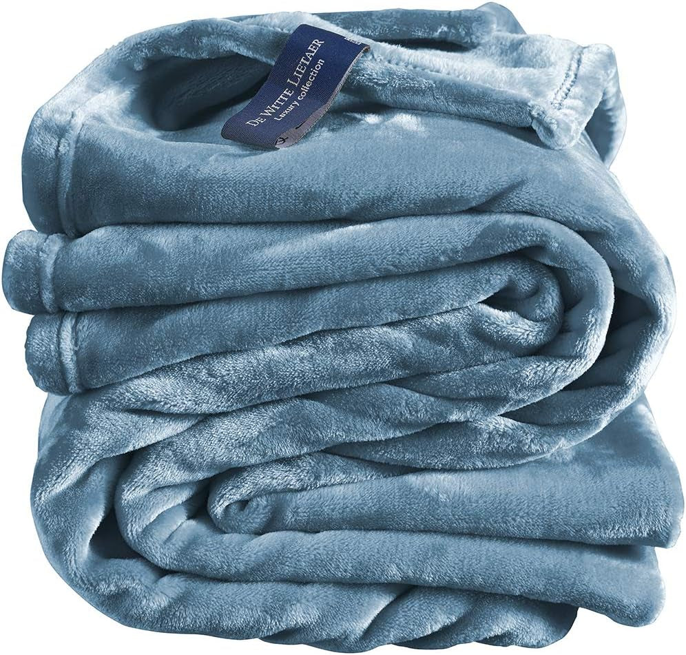 Bequeme Decke, Polyester, blau, 150 x 200 cm. Betten und Decken De Witte Lietaer Arktisblau 150 x 200