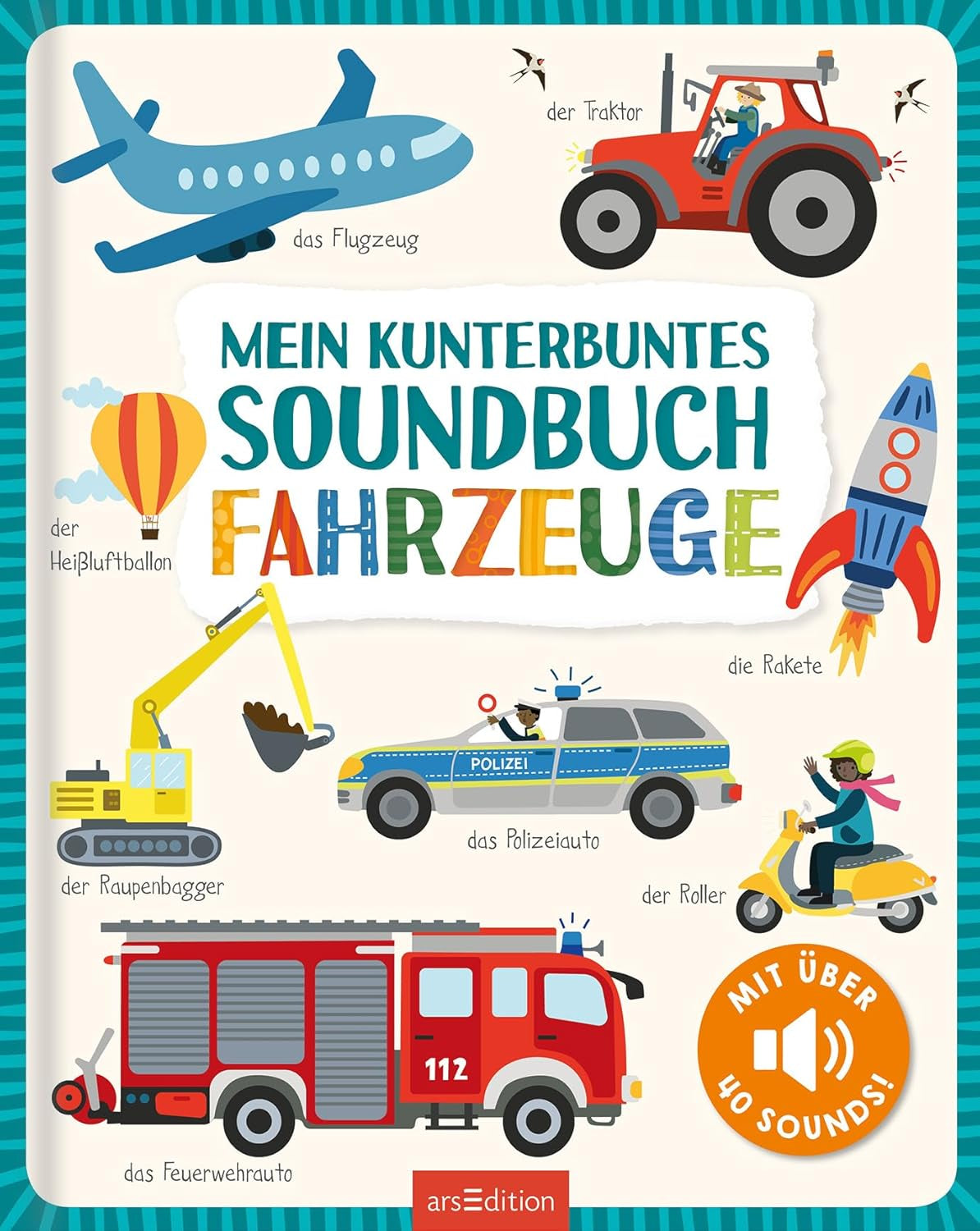 Mein Malbuch mit Geräuschen – Fahrzeuge: Mit über 40 Geräuschen | Hochwertiges Soundbuch mit realistischen Fahrzeuggeräuschen für Kinder ab 24 Monaten. Baby Toys Naty Shop