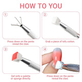 Nägel Selber Machen ，Nageldesign-Hilfsmittel，100 Stück Nail Art Schwämme Mit Metallgreifer, Schwammpinsel & Sponge Brush Applicator Für Gradient Nail Art Designs