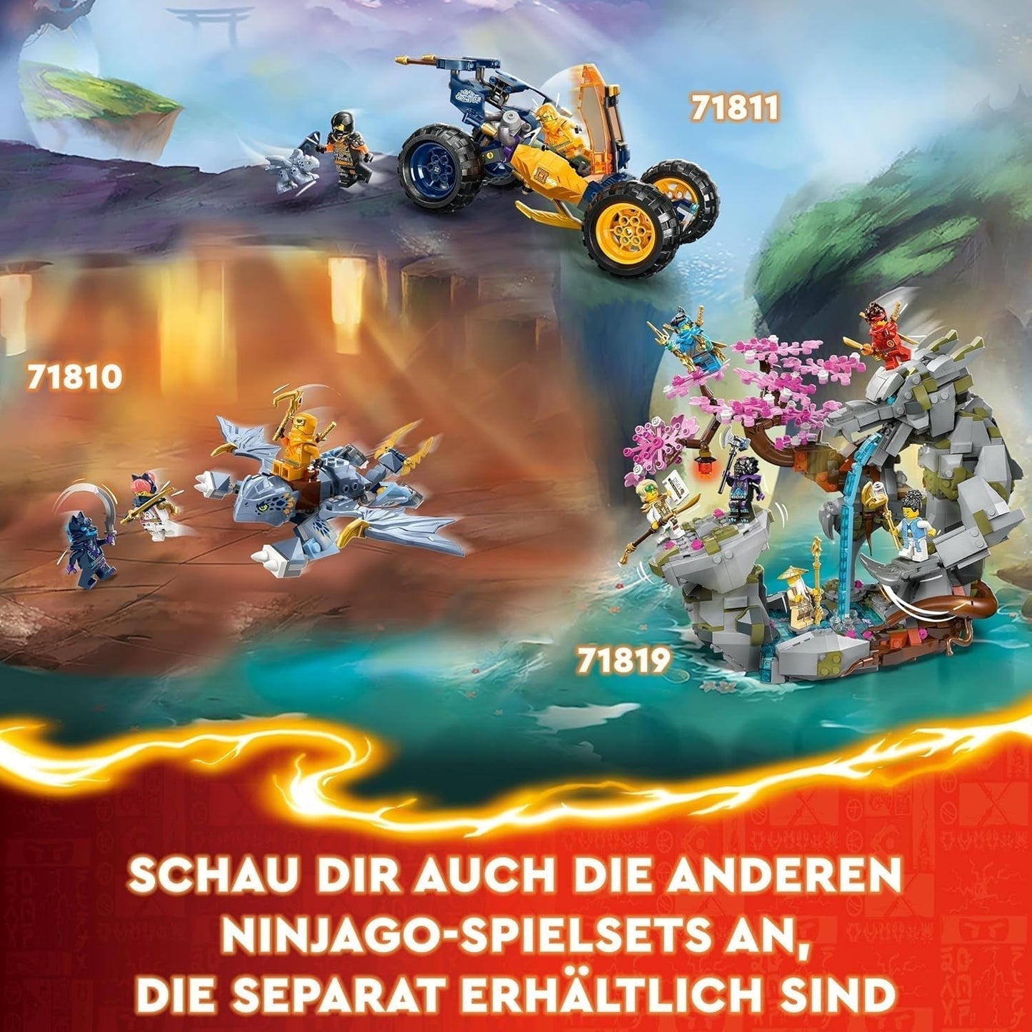 LEGO NINJAGO Kais Ninja-Klettermechanik-Set, Ninja-Spielzeug mit baubarer Actionfigur und 4 Minifiguren, Abenteuerset für Kinder, Geburtstagsgeschenk für 9-jährige Jungen und Mädchen 71812 Bausets Beuche the LEGO-Store