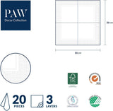 PAW – 3-lagige Servietten (33 x 33 cm) I 20 Stück I Perfekt für Kindergeburtstage, Partys, Kommunionen und Feiertage I Bunte Papierservietten mit Partymotiv I Tiere, Freude, Party – Geweih