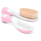Chicco Baby-Haarbürsten- und Kamm-Set, Babybürste mit weichen Naturborsten, abgerundeter Kammspitze, rutschfestem Griff, Babyparty-Geschenk – Zubehör für Neugeborene ab 0 Monaten – Bade- und Hautpflege Naty Shop Pink