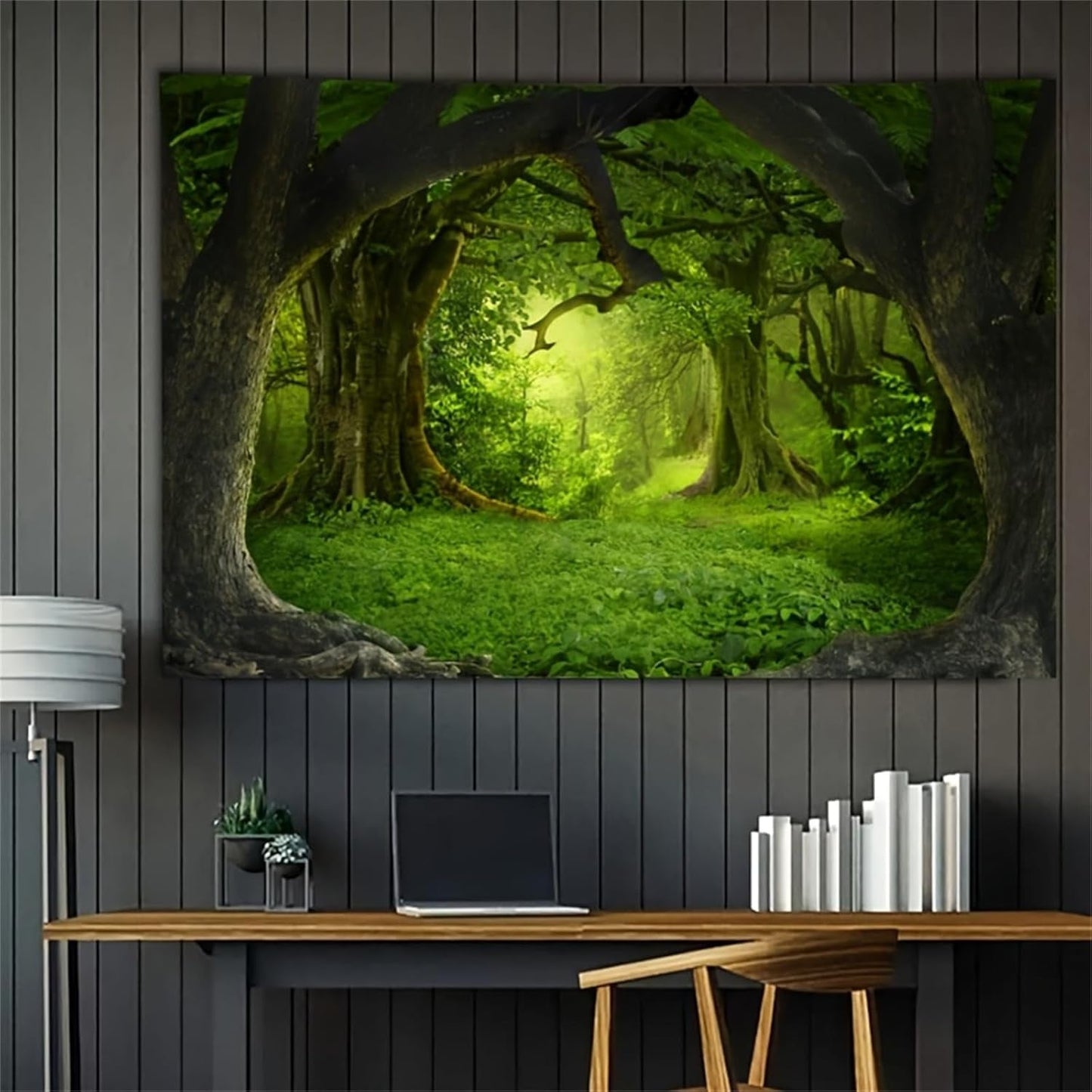 Teppich Wandteppich Wald Leinwand Baum Wasserfall Nebel Zuhause – Accessoires und Dekorationen Naty Shop Waldnebel 1 200 L x 150 B cm