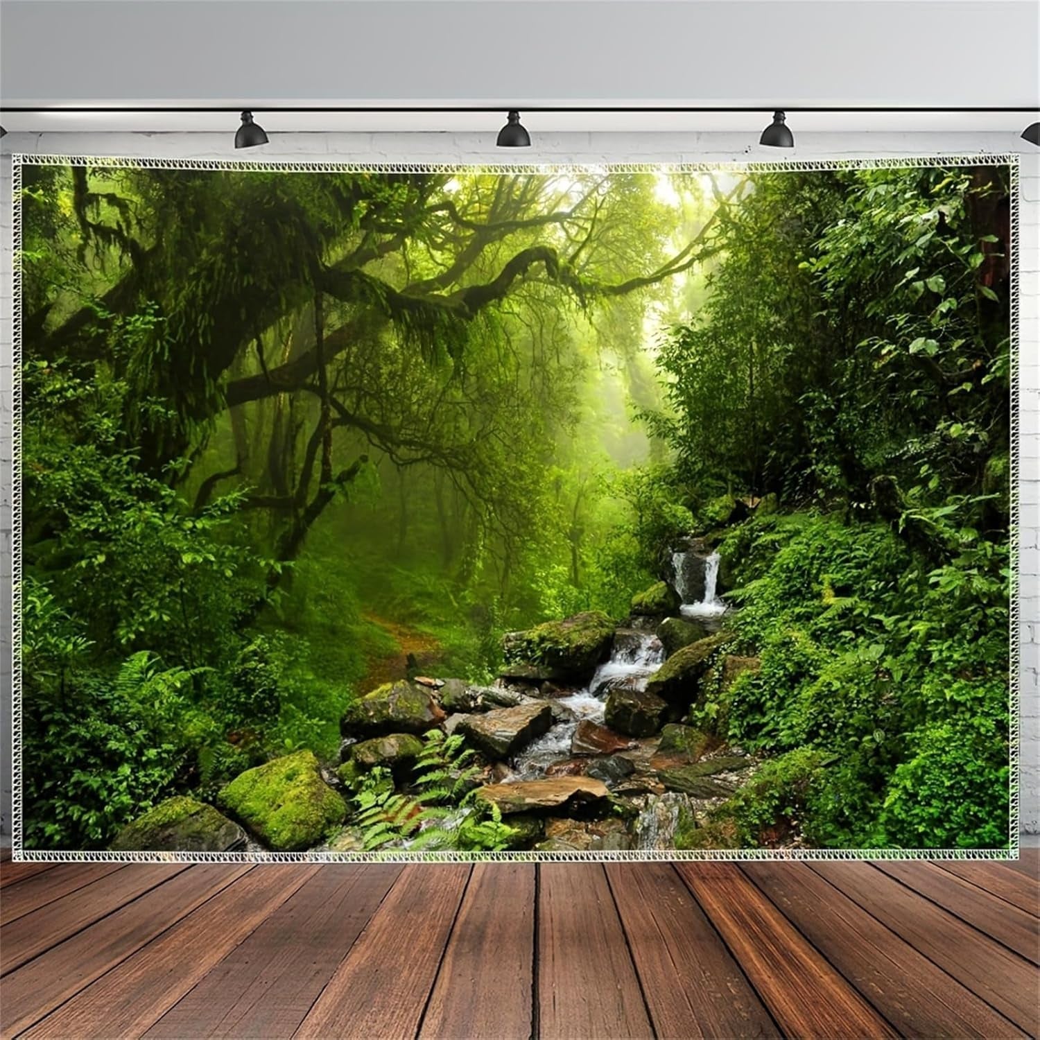 Teppich Wandteppich Wald Leinwand Baum Wasserfall Nebel Zuhause – Accessoires und Dekorationen Naty Shop