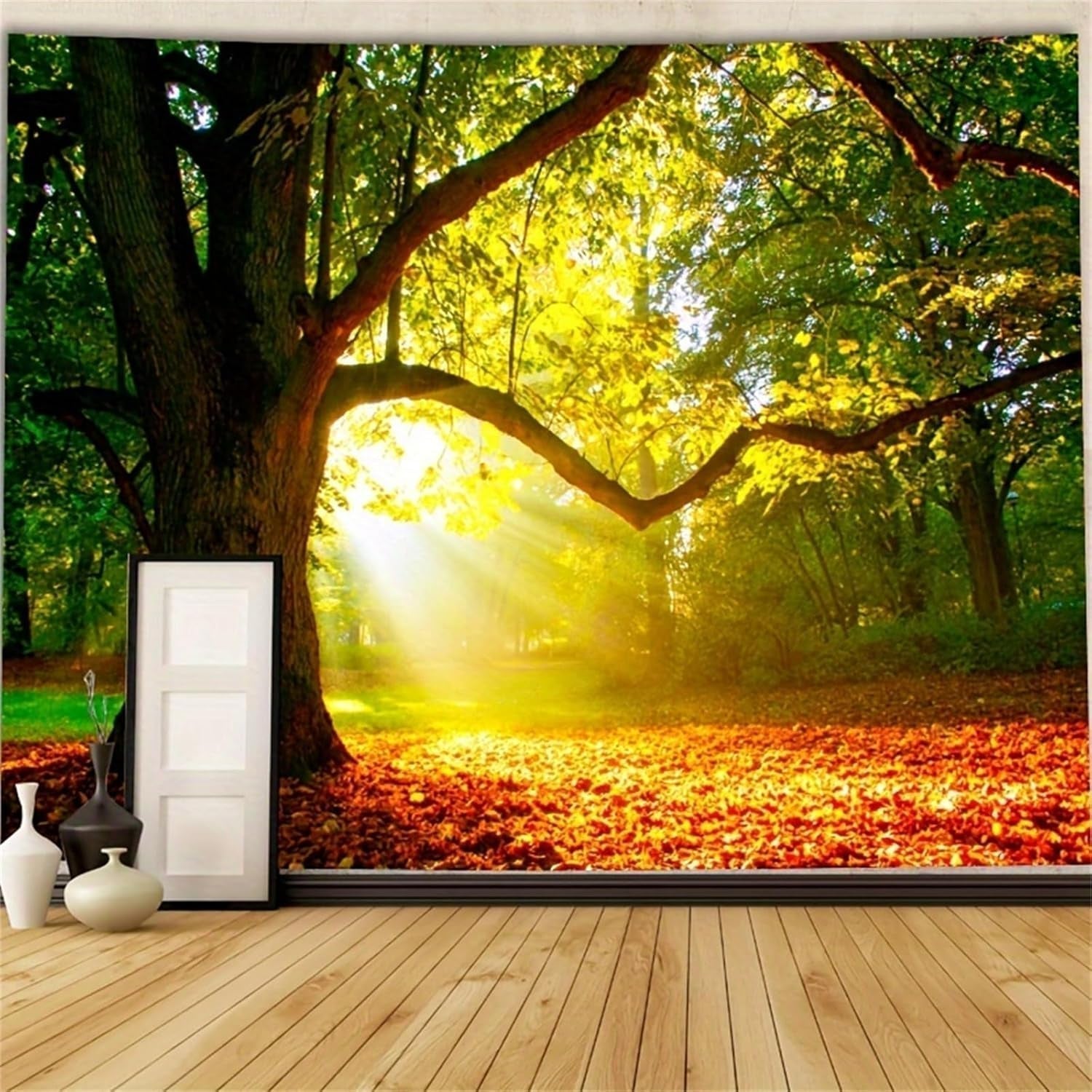 Teppich Wandteppich Wald Leinwand Baum Sonne Himmel Zuhause – Accessoires und Dekorationen Naty Shop