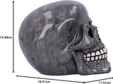Holografischer silberner Netzschädel Silbernes holografisches Netzschädel-Ornament Silber 16,5 cm Statuetten und Skulpturen Naty Shop