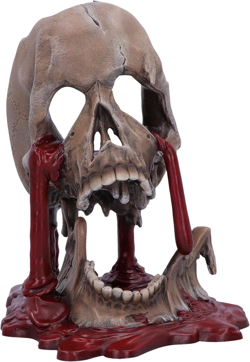 Renaissance-Schädel, 19 cm, Kunstharz, Schwarz und Gold, goldenes Barockmuster, schwarzes Totenkopfornament, gotische Dekoration, gegossen aus feinstem Kunstharz, handbemalt von Experten Naty Shop Statuetten und Skulpturen Braun 16,5 cm