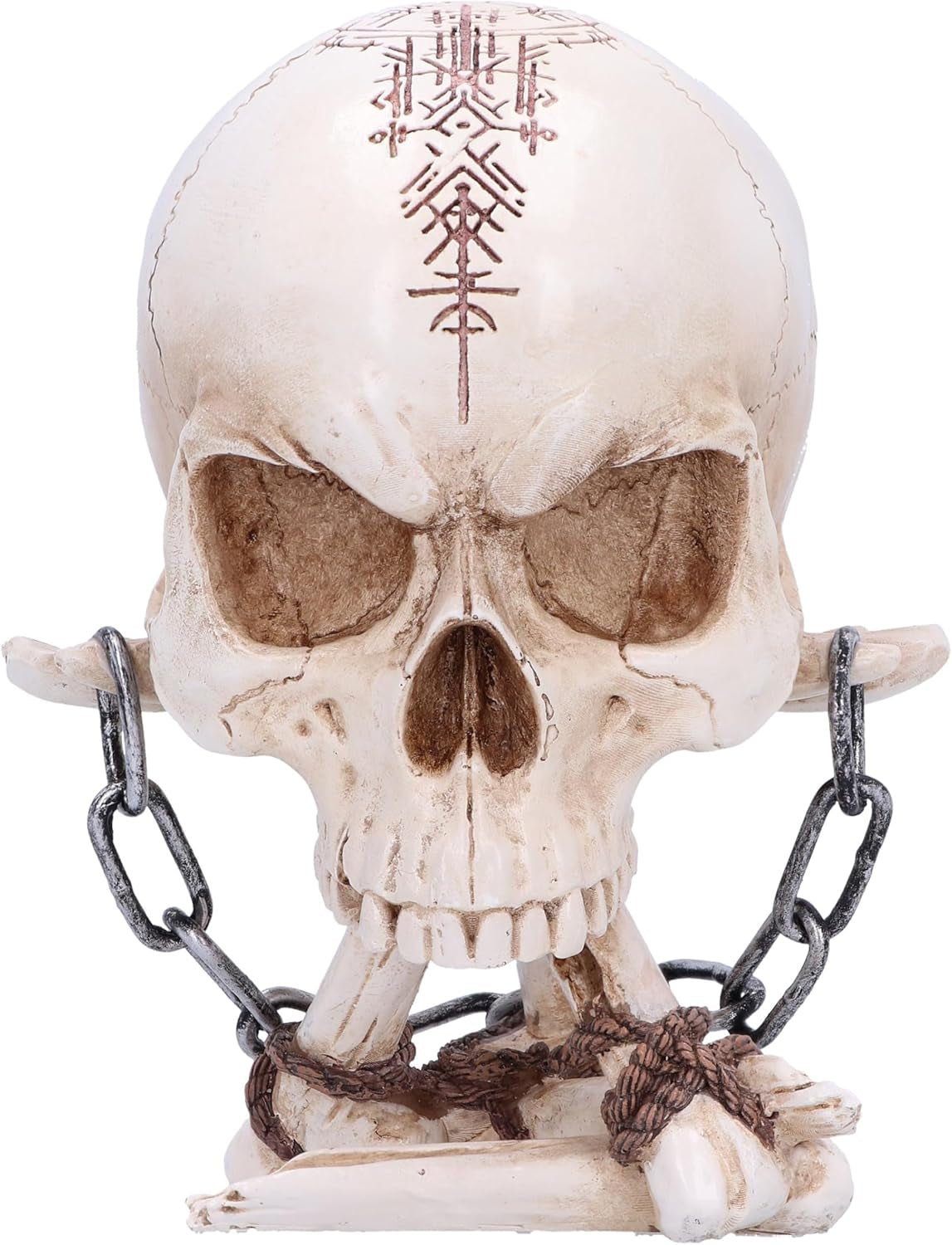 Renaissance-Schädel, 19 cm, Harz, Schwarz und Gold, goldenes Barockmuster, schwarzes Totenkopfornament, gotische Dekoration, gegossen aus feinstem Kunstharz, handbemalt von Experten Naty Shop Statuetten und Skulpturen Weißer Rupt 14,5 cm