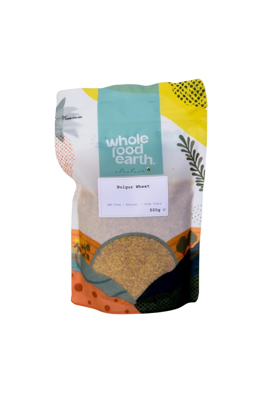 Wholefood Earth Weizenbulgur – gentechnikfrei – natürlich – vegan – milchfrei – ohne Zuckerzusatz, 500 g