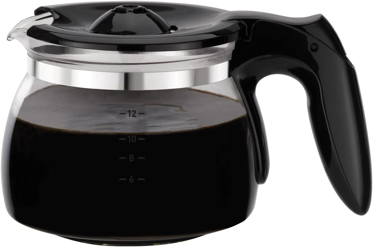 Tefal CM3408 Mini-Kaffeemaschine aus Glas (600 W, 6 Tassen) schwarz/Edelstahl, CM340811